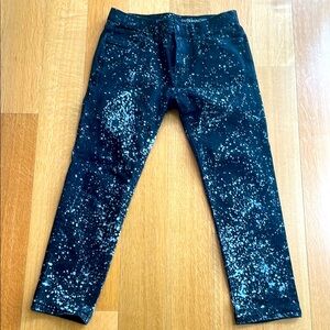 Outerknown Speckled Black Pants 33 waist, hemmed to 28”